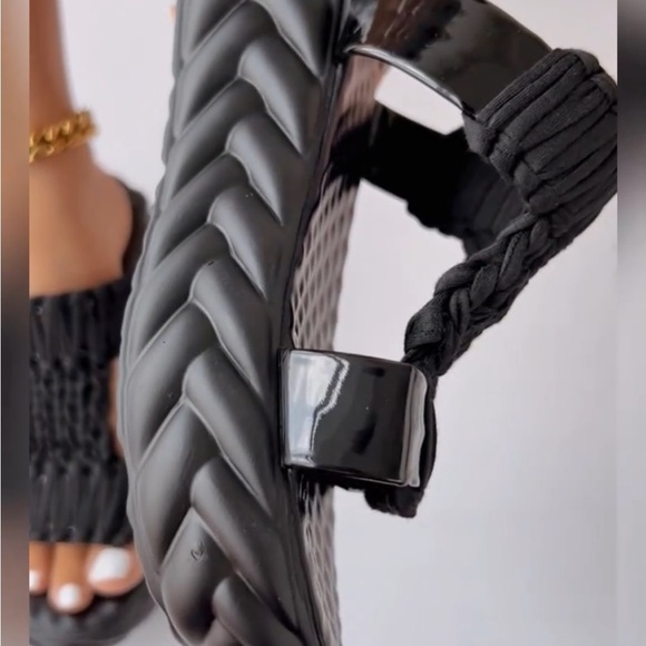 Summer Soft Sole Braided Sandals - Women's Solid Color Platform - Picture 12 of 15